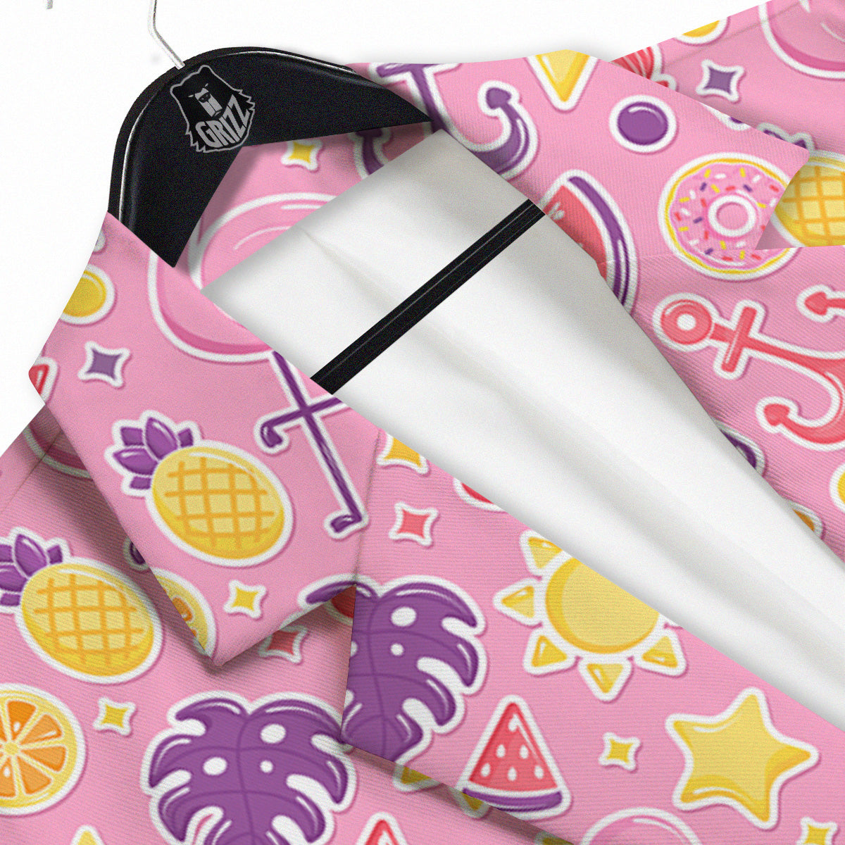 Pink Flamingo Summer Beach Print Pattern Men's Sport Coat-grizzshop
