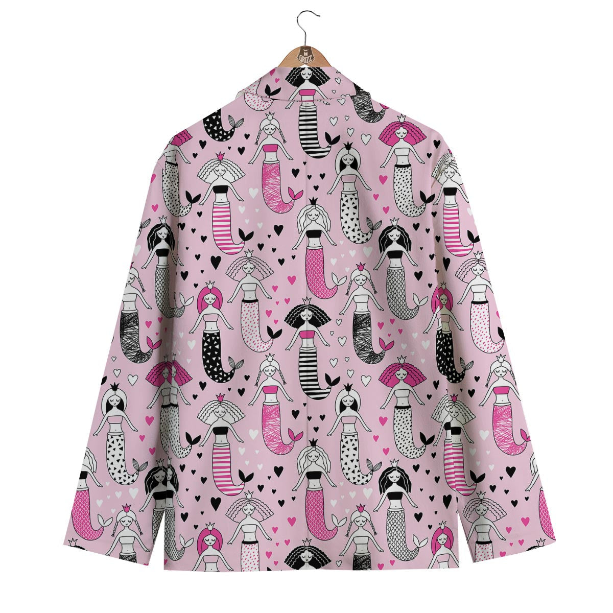 Pink Girly Mermaid Teal Scales Men's Blazer-grizzshop