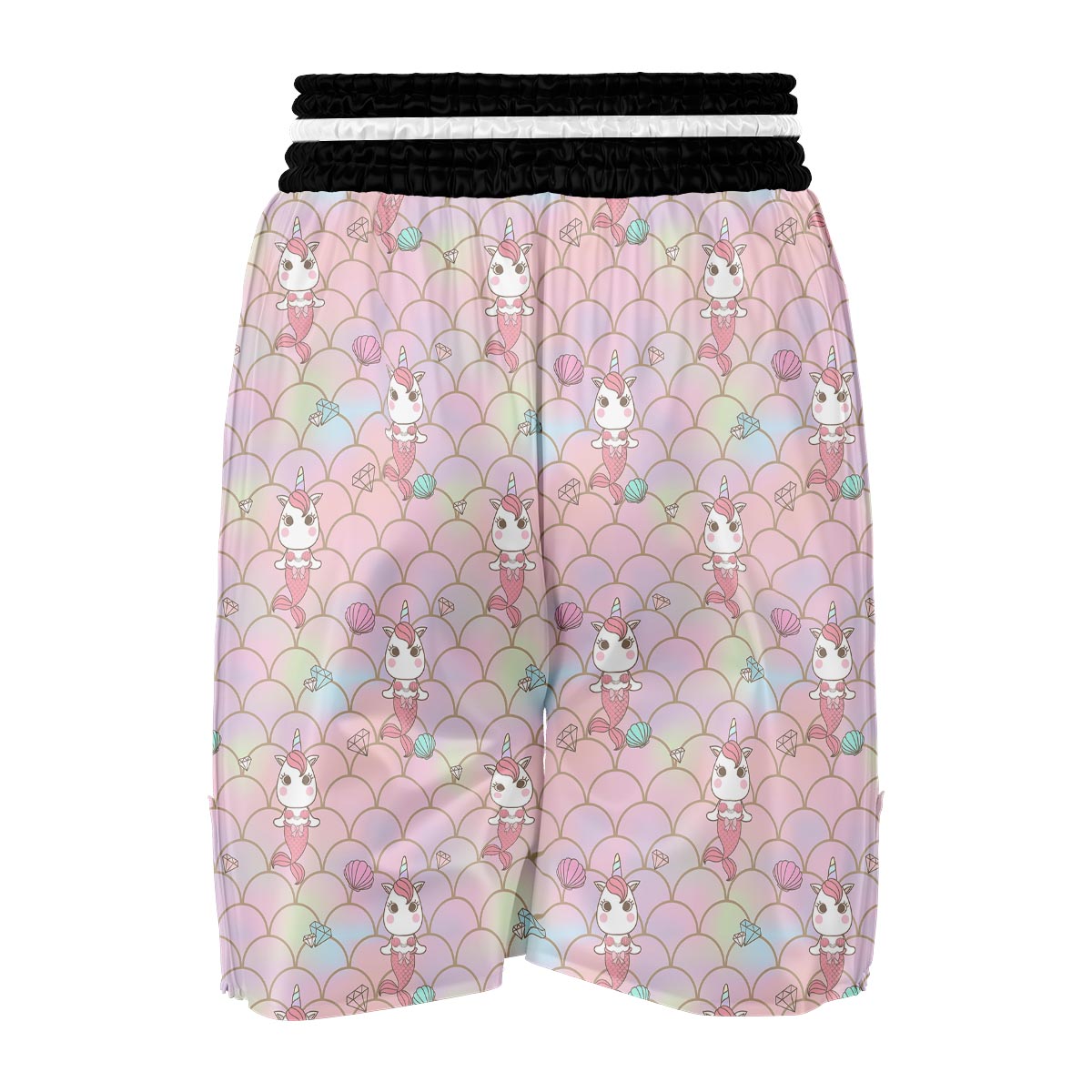 Pink Girly Mermaid Unicon Teal Scales Boxing Shorts-grizzshop
