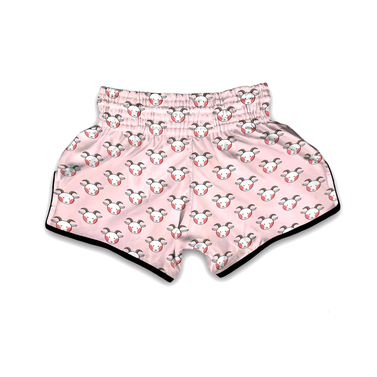 Pink Goat Sheep Pattern Print Muay Thai Boxing Shorts-grizzshop