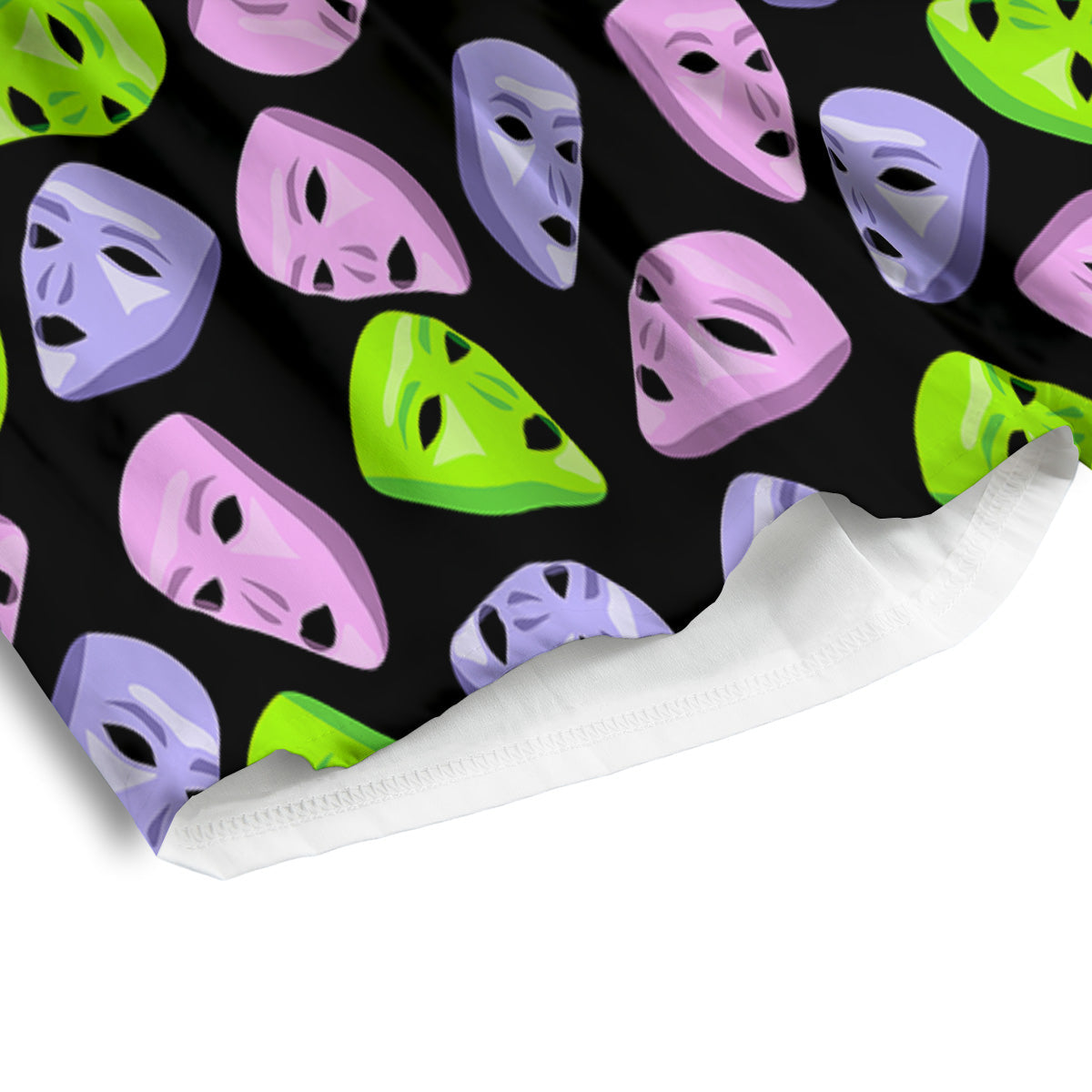 Pink Green And Purple Theater Masks Print Pattern Men's Athletic Shorts