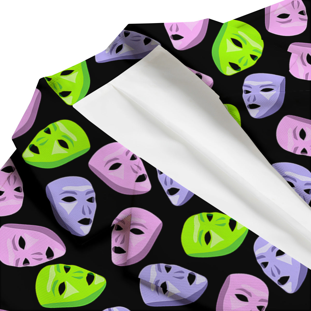 Pink Green And Purple Theater Masks Print Pattern Men's Blazer-grizzshop