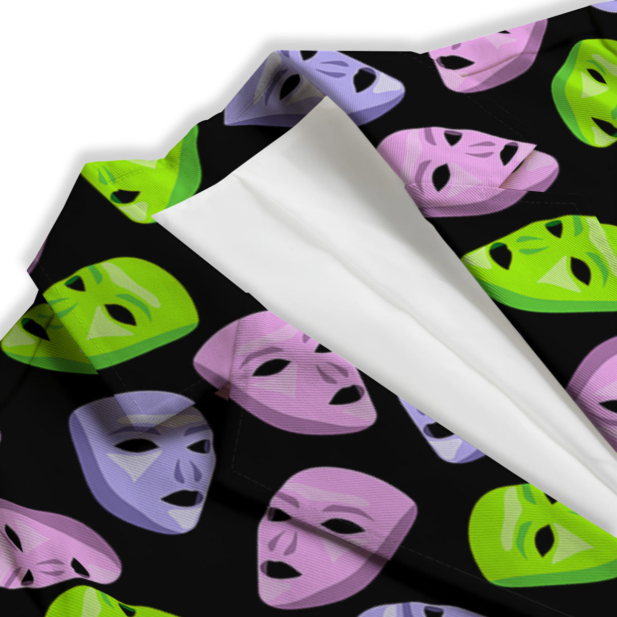 Pink Green And Purple Theater Masks Print Pattern Women's Blazer-grizzshop