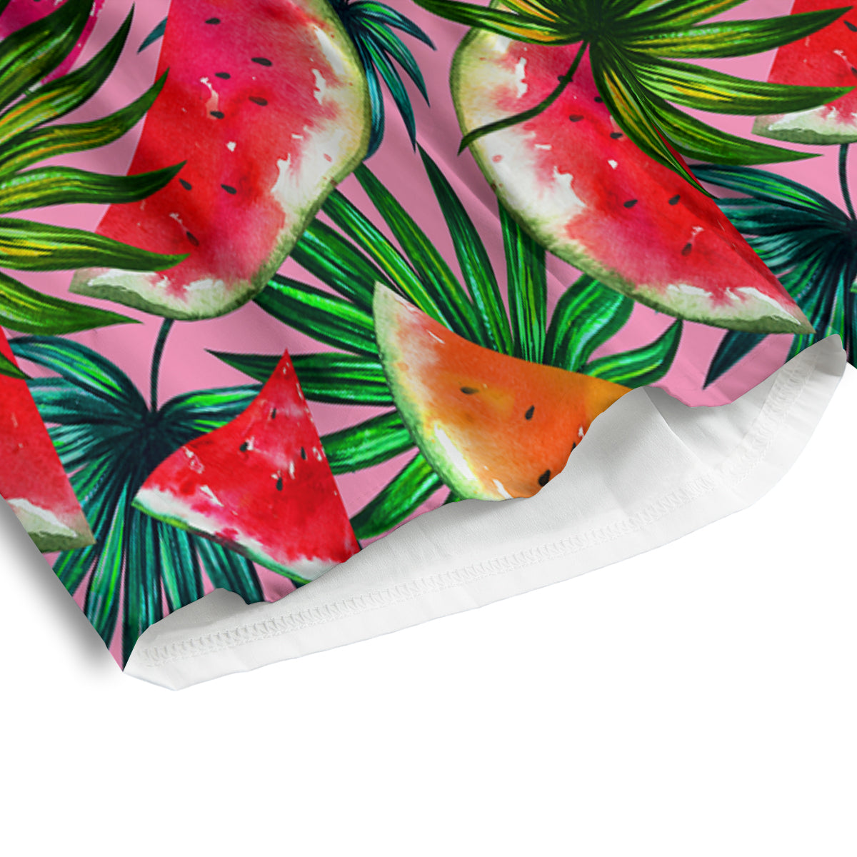 Pink Hawaiian Watermelon Print Pattern Men's Athletic Shorts