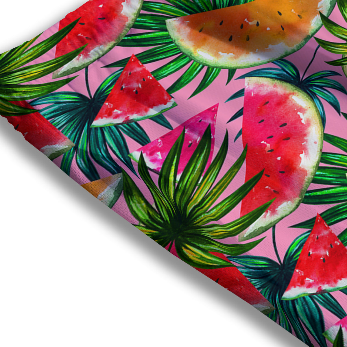 Pink Hawaiian Watermelon Print Pattern Mesh Shorts