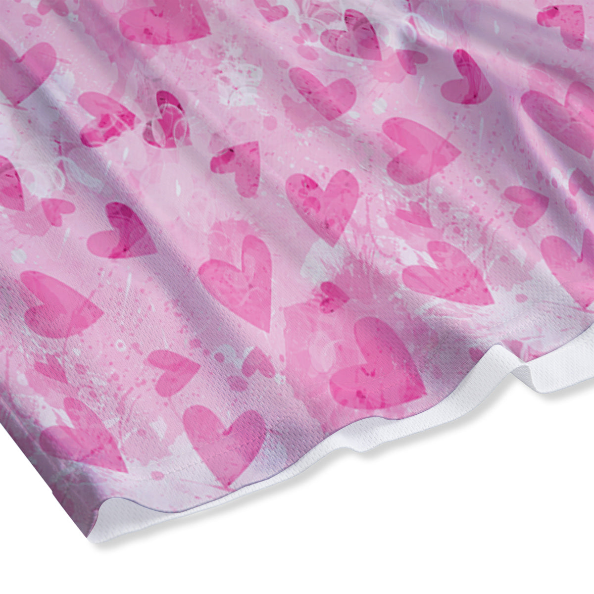 Pink Heart Cute Print Pattern Mesh Shorts