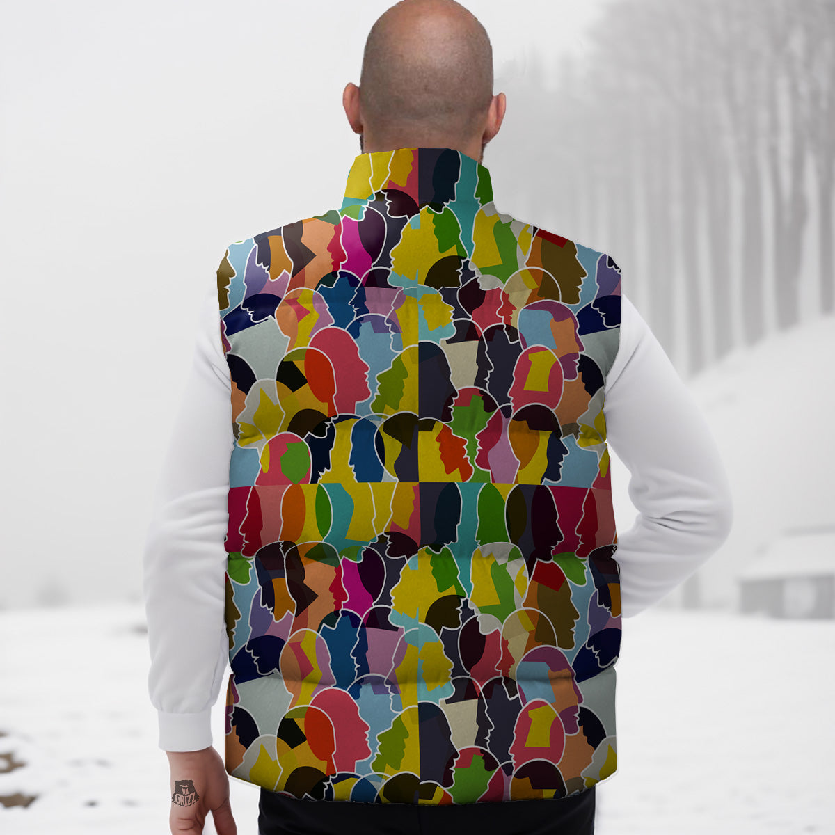 Pink Hot Air Balloon Pattern Print Down Vest