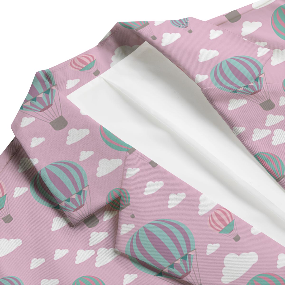 Pink Hot Air Balloon Pattern Print Men's Blazer-grizzshop