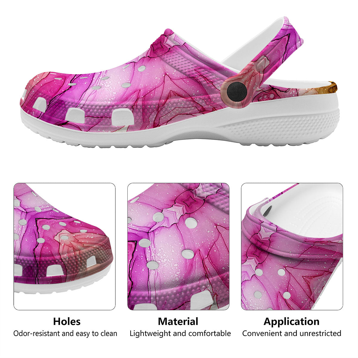 Pink Kaleidoscope Print Clog-grizzshop