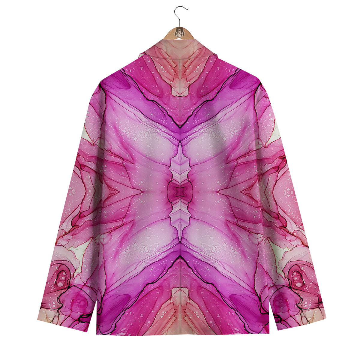 Pink Kaleidoscope Print Men's Blazer-grizzshop