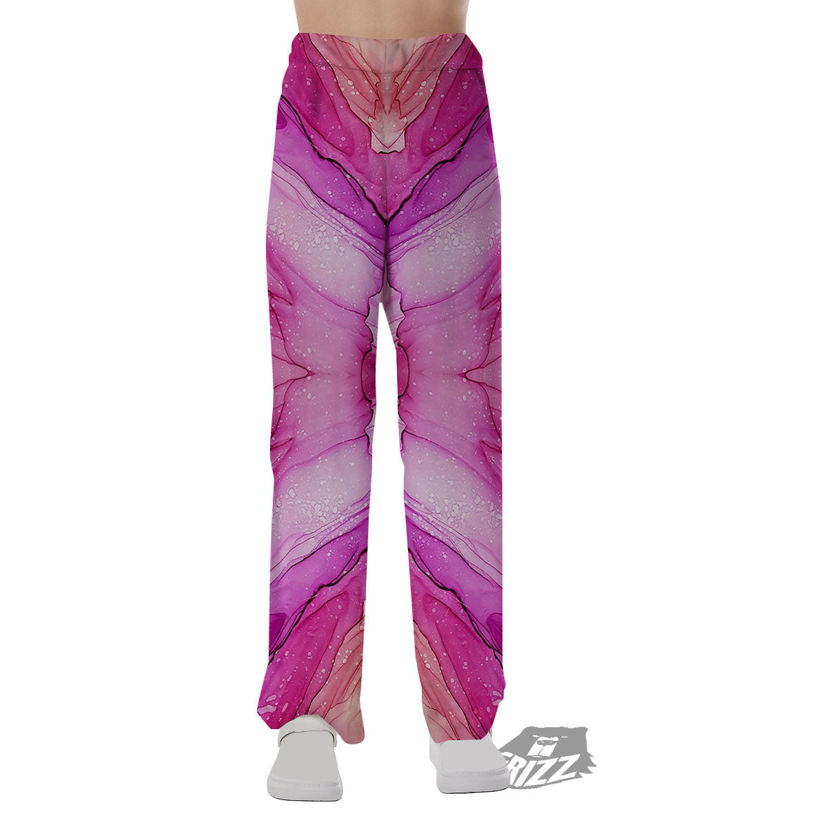 Pink Kaleidoscope Print Pajama Pants-grizzshop