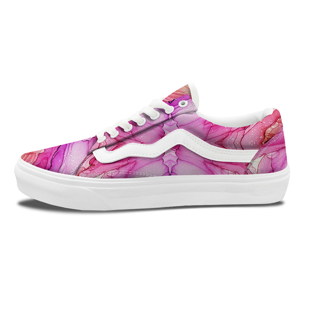 Pink Kaleidoscope Print Skate Shoes-grizzshop