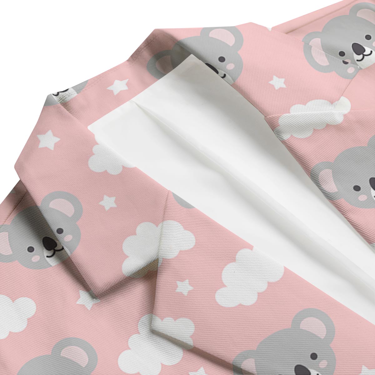 Pink Koala Pattern Print Men's Blazer-grizzshop