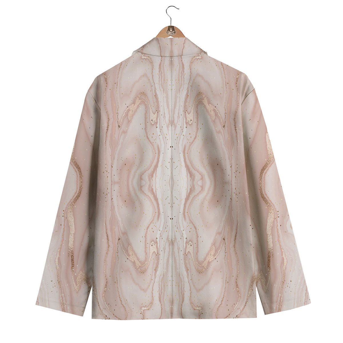 Pink Marble Print Pattern Men's Blazer-grizzshop