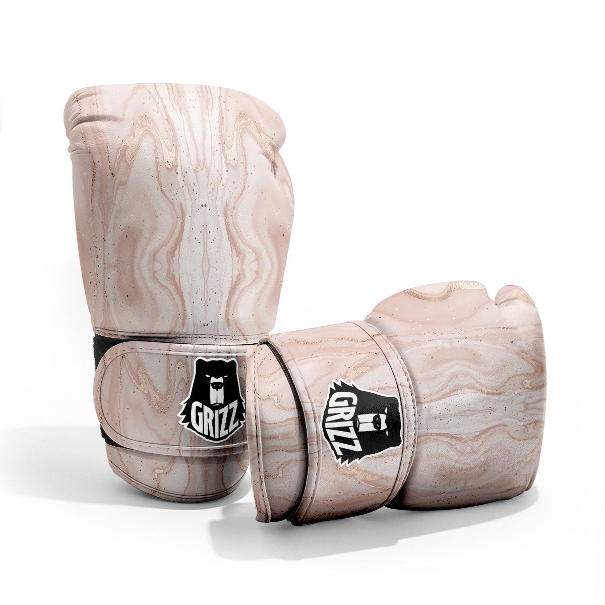 Pink Marble Print Pattern Sparring Gloves-grizzshop