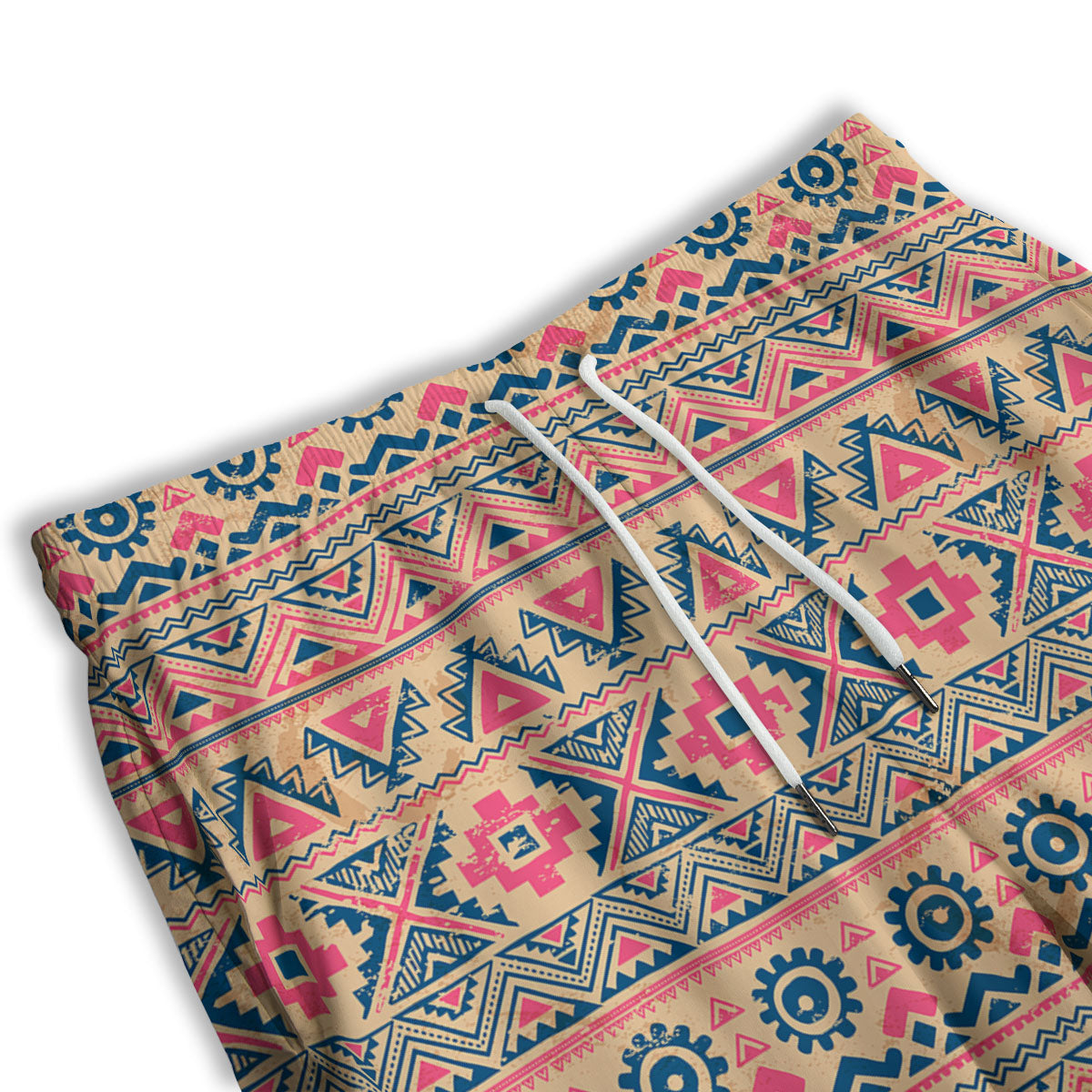 Pink Native Tribal Print Pattern Men's Athletic Shorts
