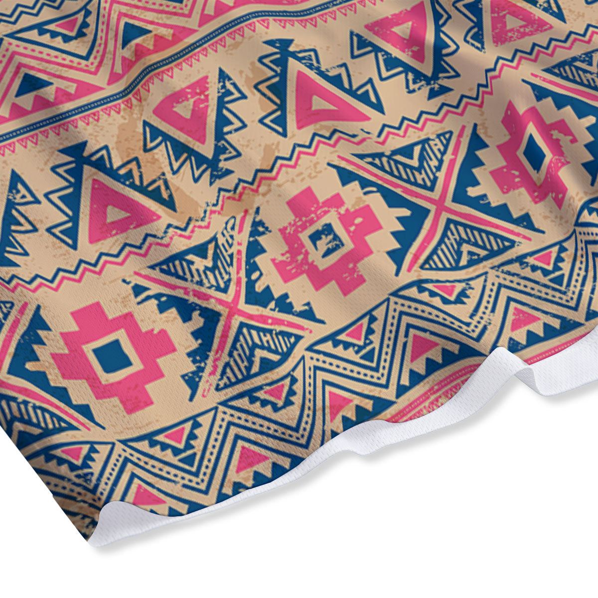 Pink Native Tribal Print Pattern Mesh Shorts