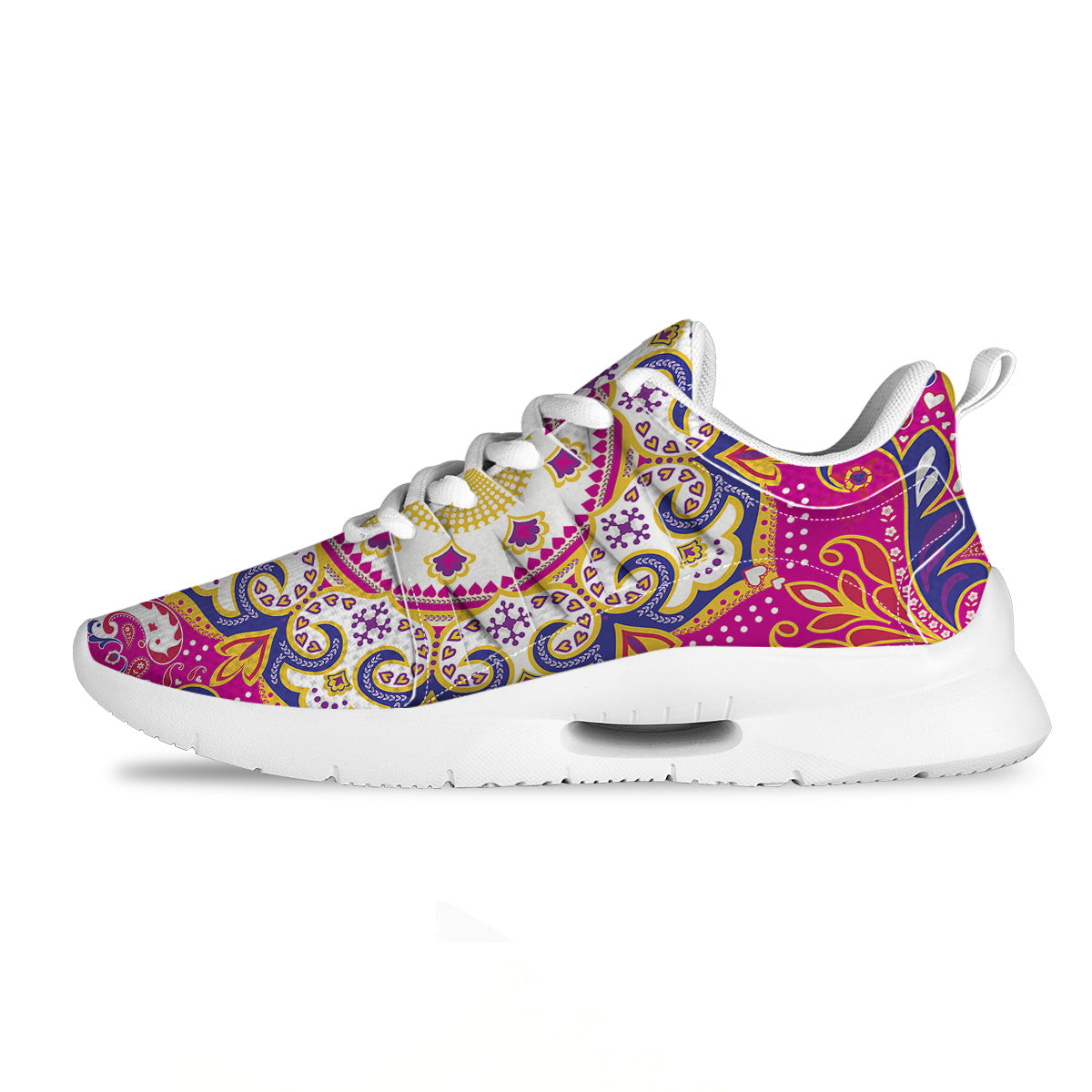 Pink Paisley And Mandala Print Tennis Shoes-grizzshop