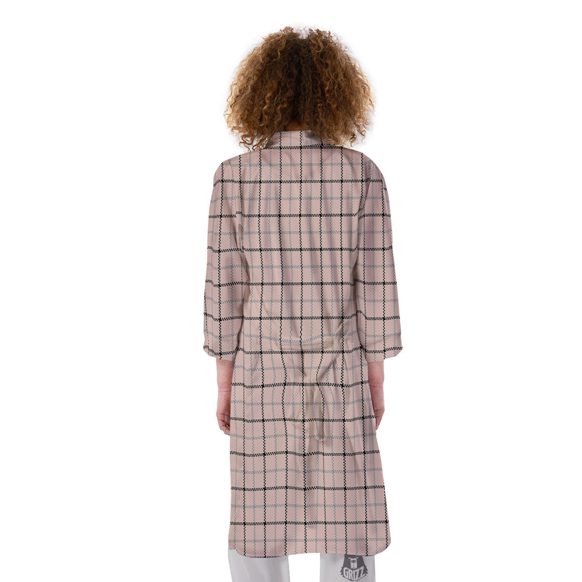 Pink Pastel And Black Tattersall Print Kimono-grizzshop