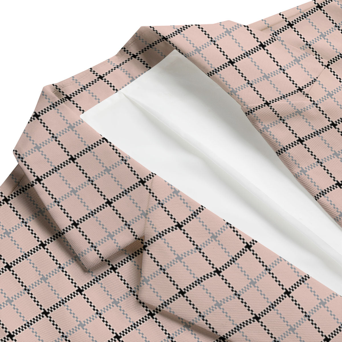 Pink Pastel And Black Tattersall Print Men's Blazer-grizzshop