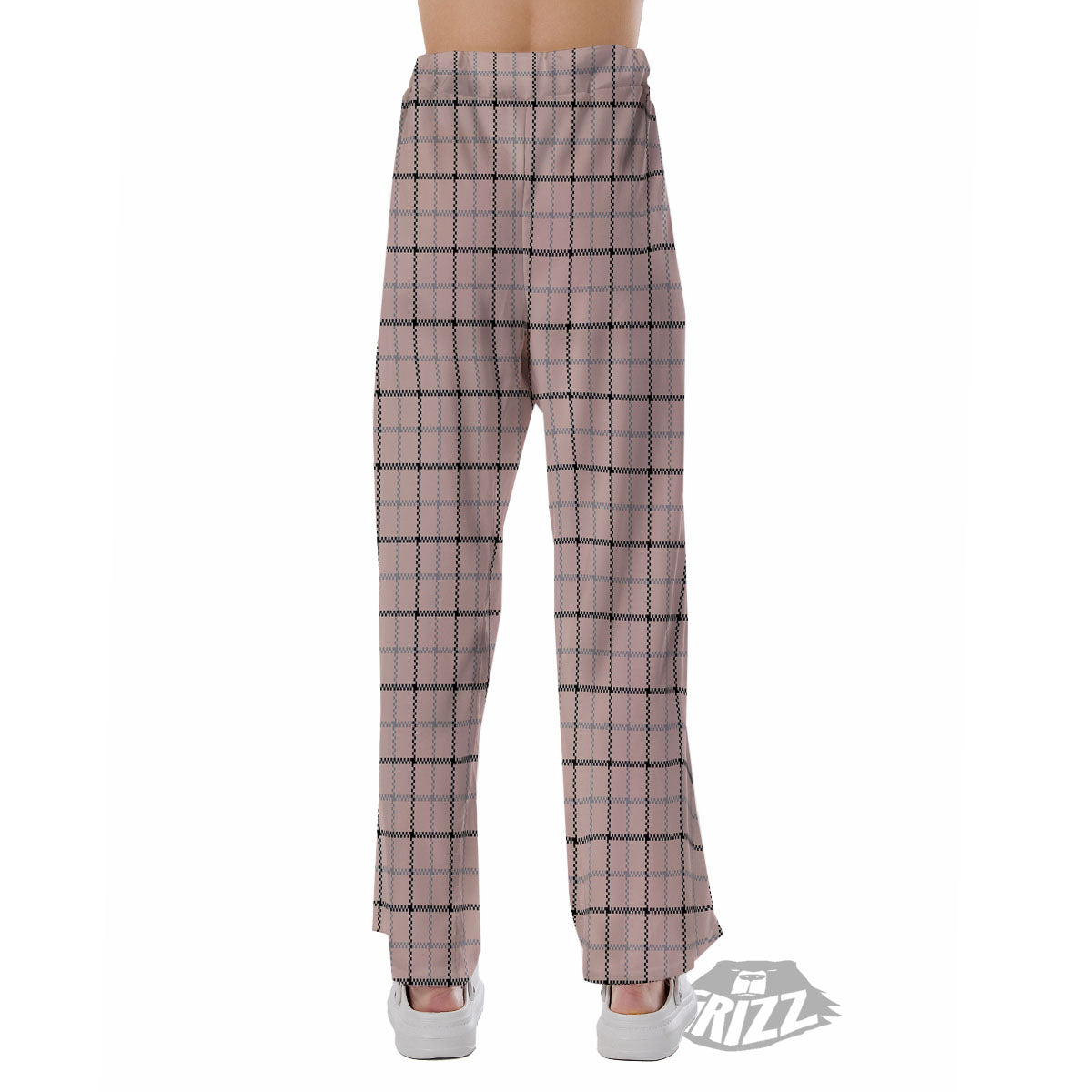 Pink Pastel And Black Tattersall Print Pajama Pants-grizzshop