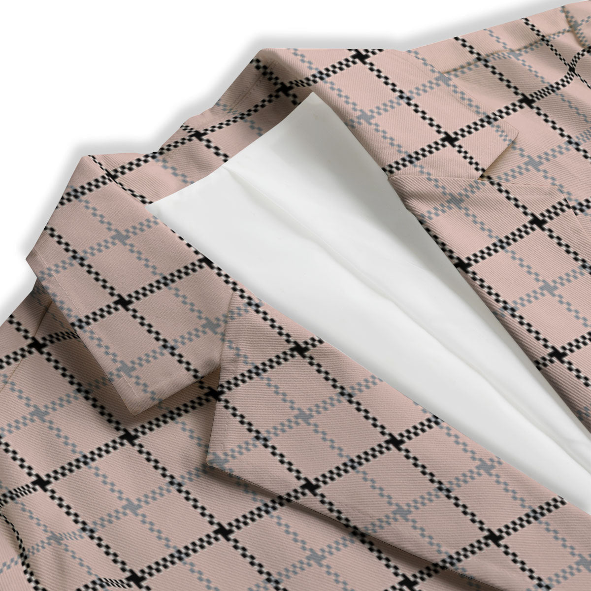 Pink Pastel And Black Tattersall Print Women's Blazer-grizzshop