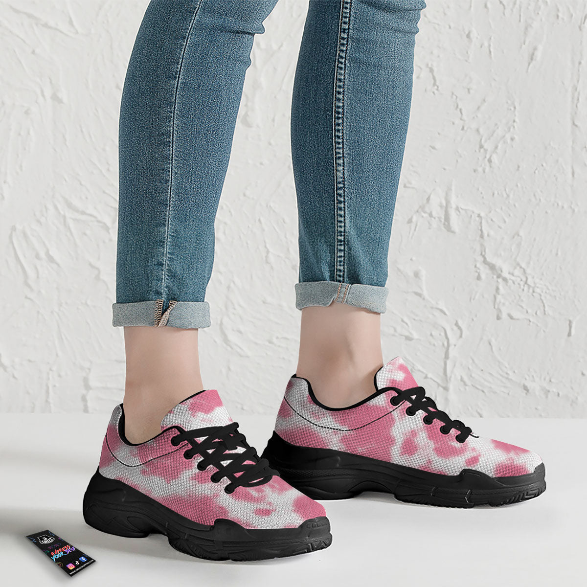 Pink Pastel And White Cow Print Black Chunky Shoes-grizzshop