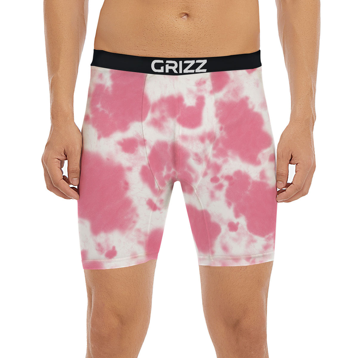 Pink Pastel And White Cow Print Boxer Briefs-grizzshop