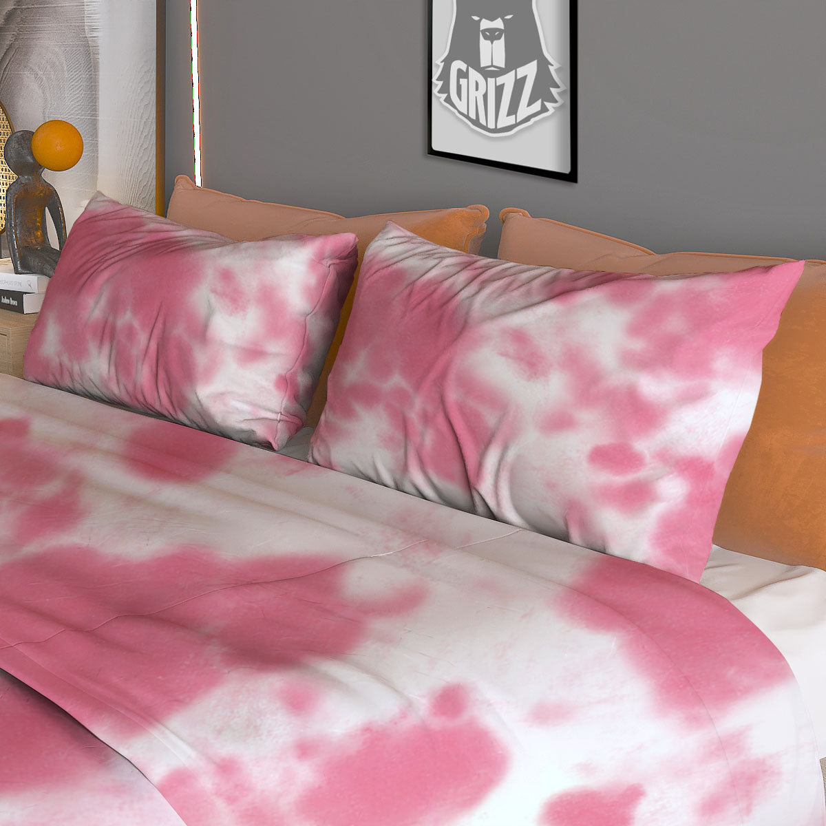 Pink Pastel And White Cow Print Duvet Cover Bedding Set