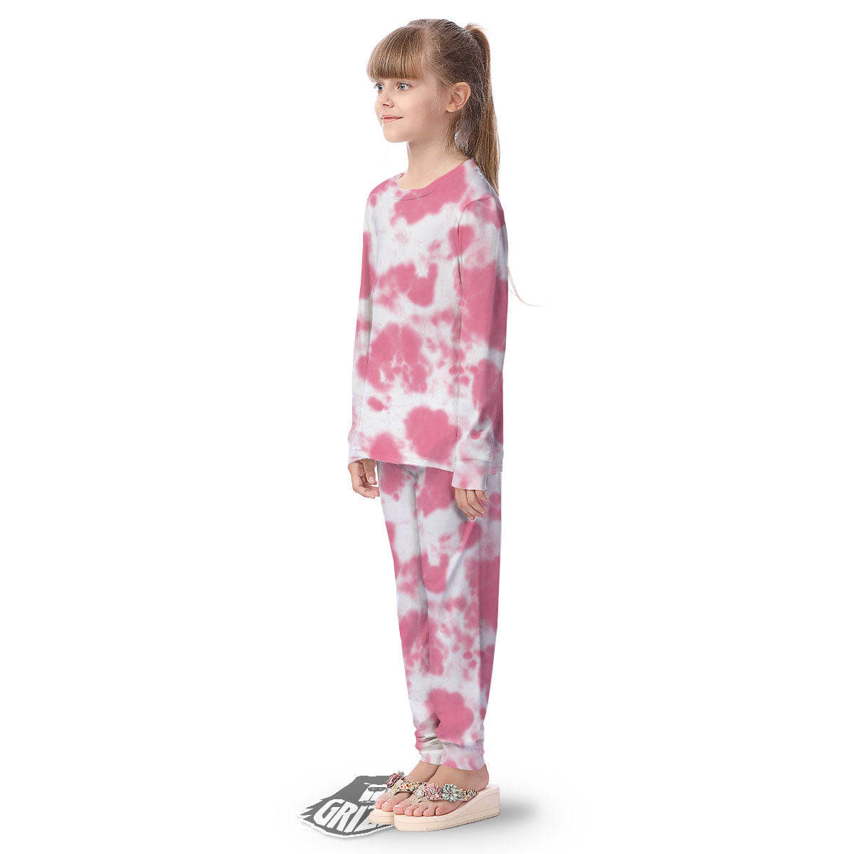 Pink Pastel And White Cow Print Kid's Pajamas-grizzshop