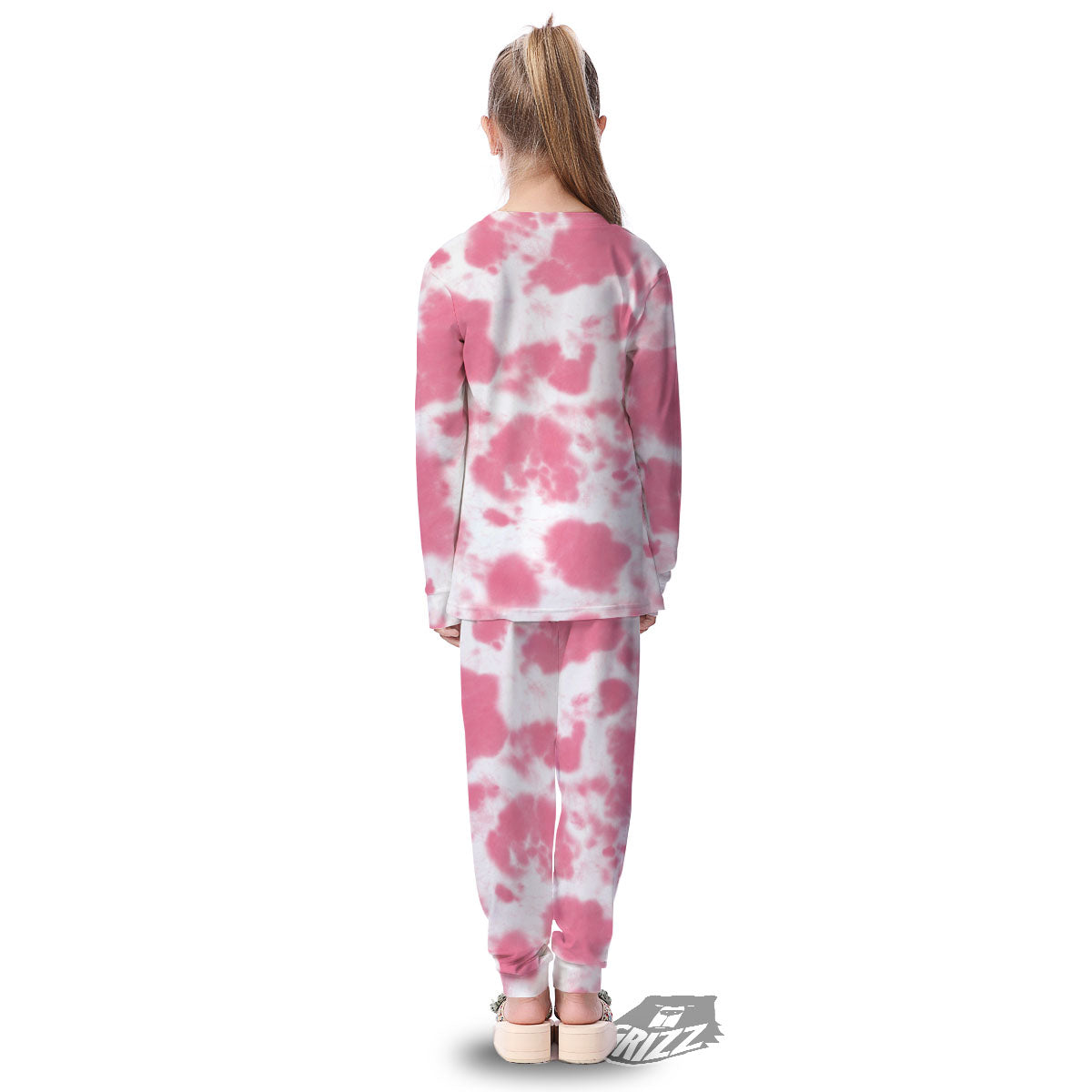 Pink Pastel And White Cow Print Kid's Pajamas-grizzshop
