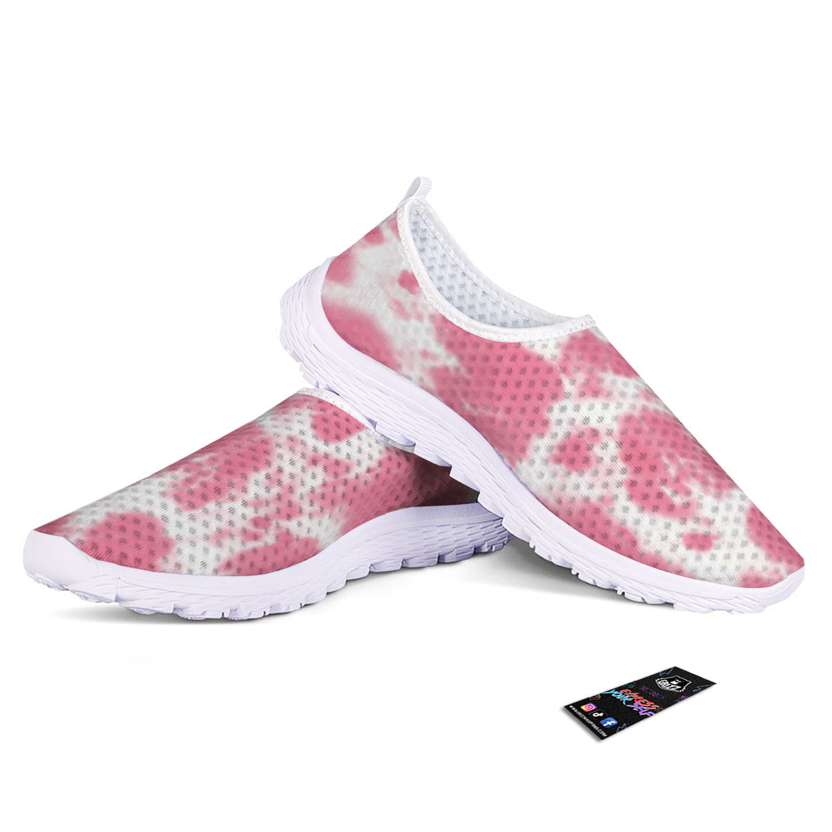 Pink Pastel And White Cow Print Nurse Shoes-grizzshop