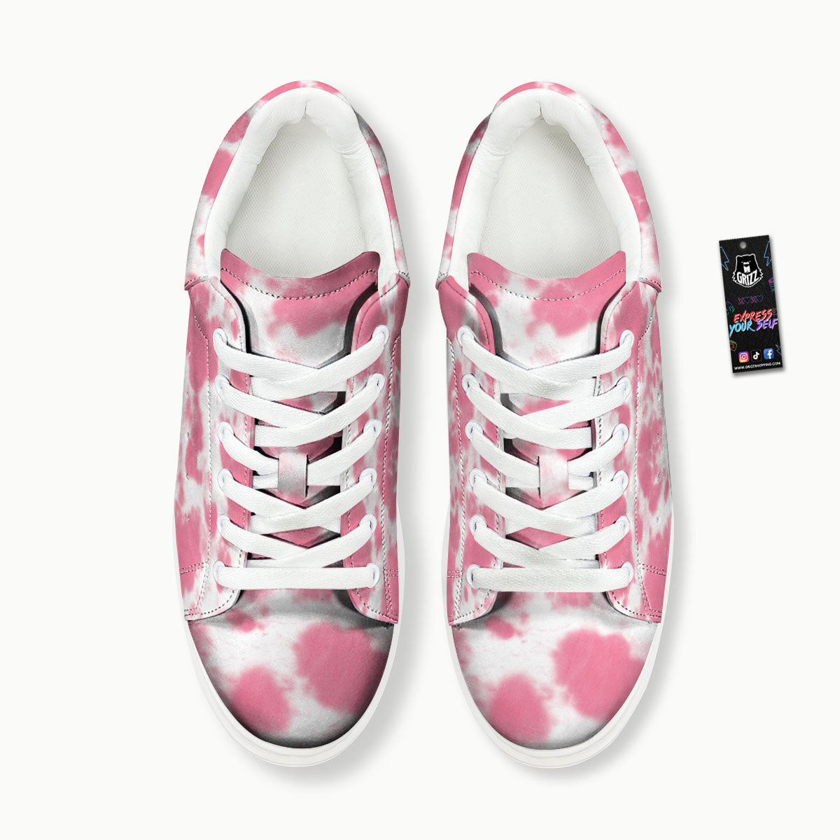 Pink Pastel And White Cow Print Platform Shoes-grizzshop