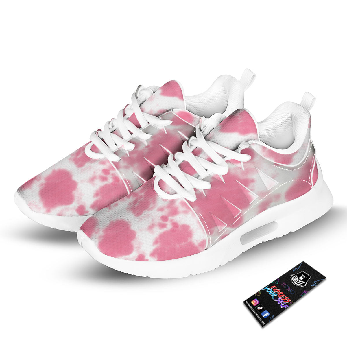 Pink Pastel And White Cow Print Tennis Shoes-grizzshop