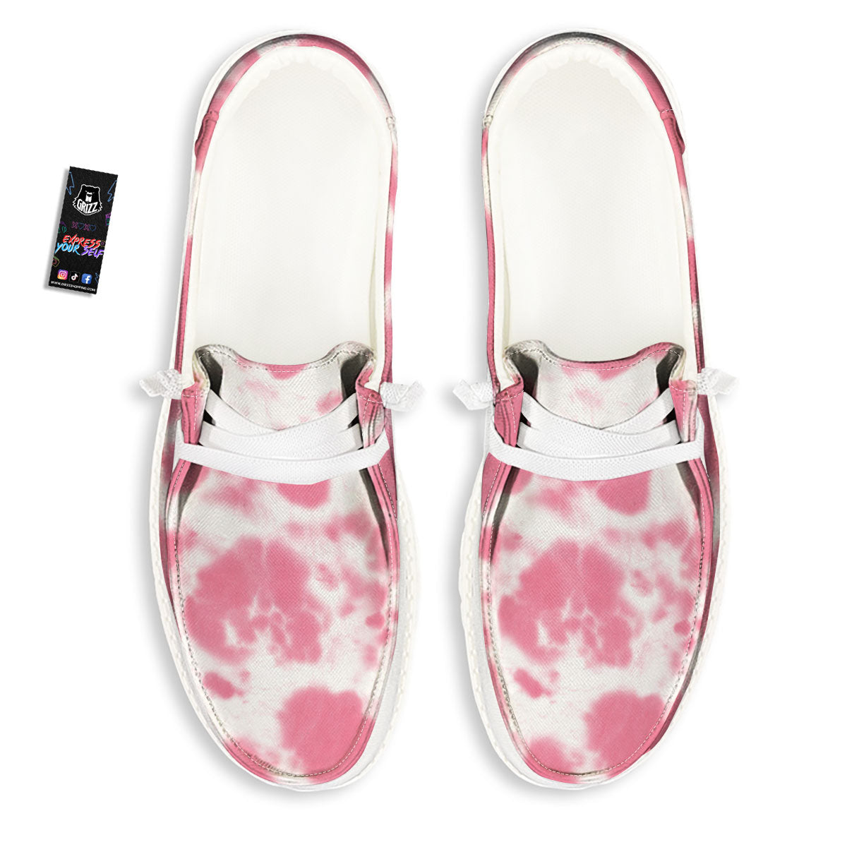 Pink Pastel And White Cow Print White Loafers-grizzshop