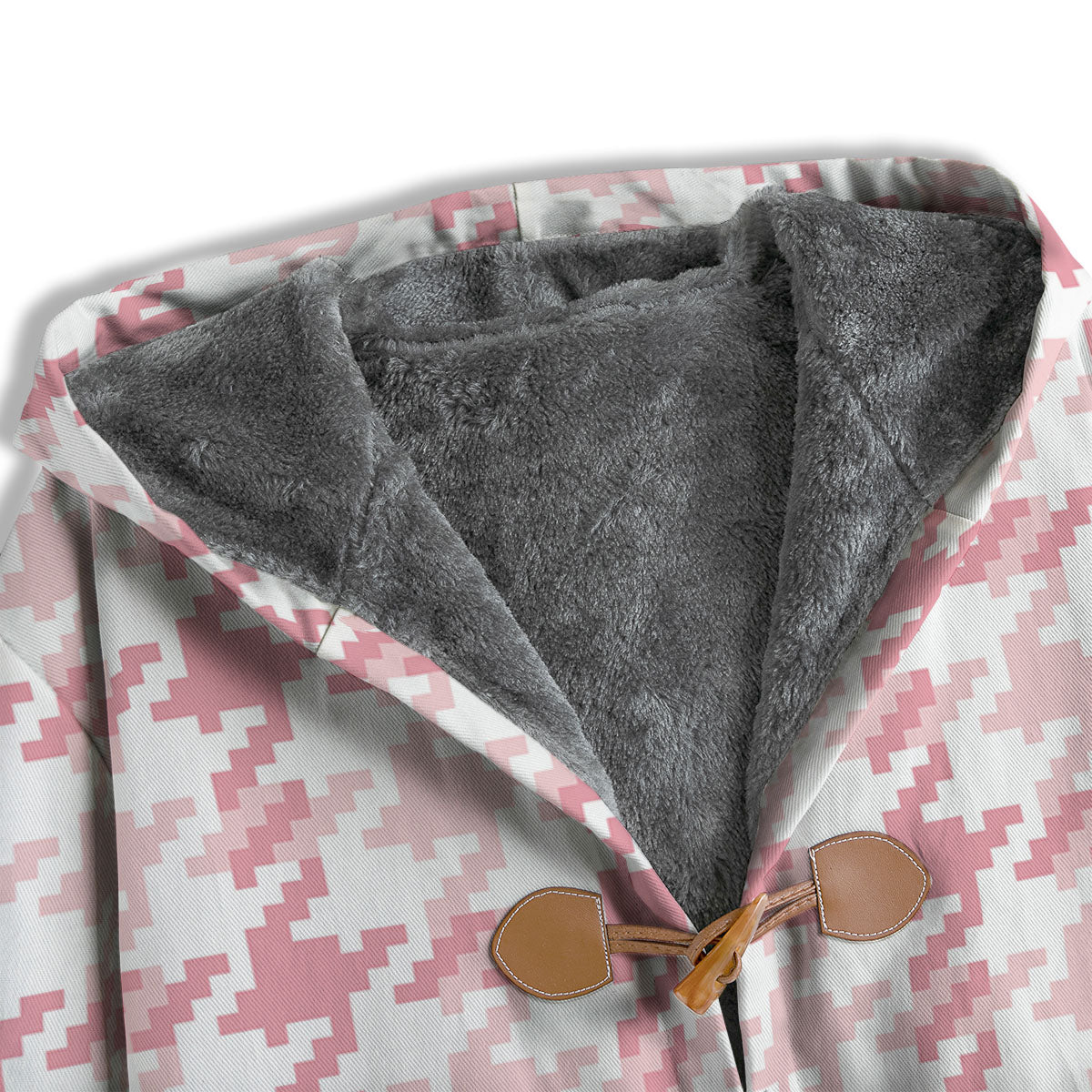 Pink Pastel And White Houndstooth Print Men's Windbreaker Jacket-grizzshop