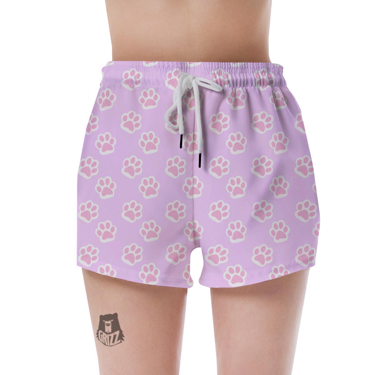 Pink Pastel Paw Women's Shorts-grizzshop