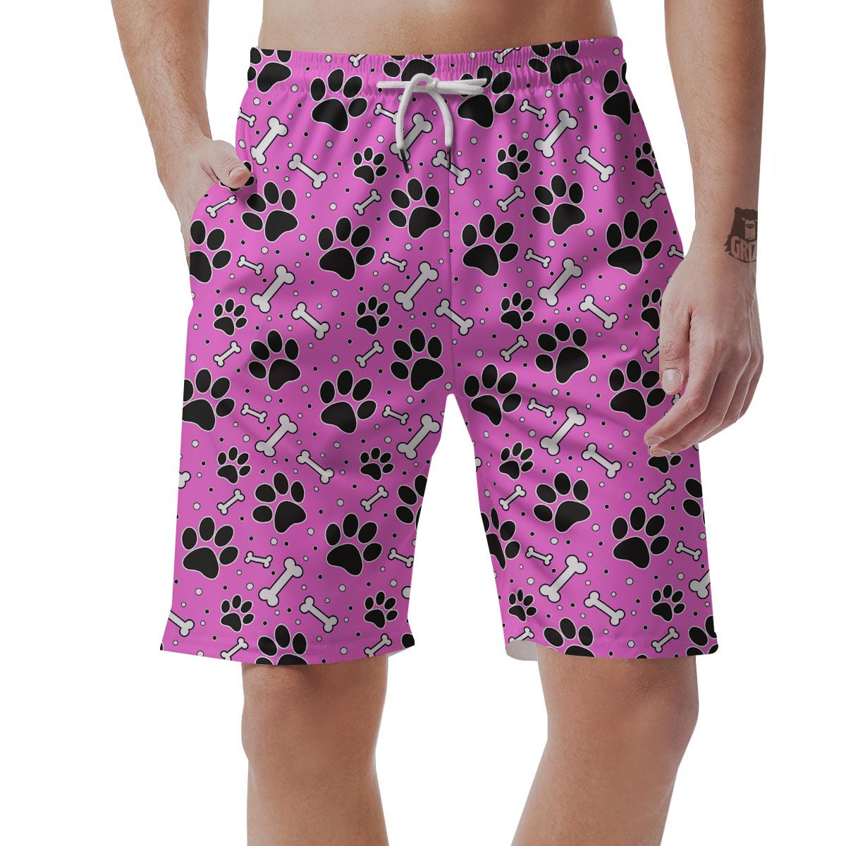 Pink Paw Men's Shorts-grizzshop