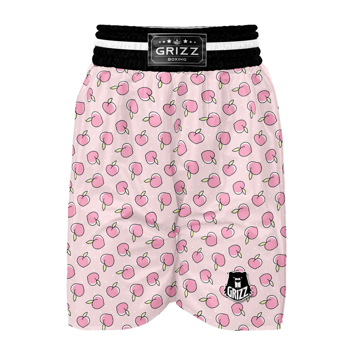 Pink Peach Pattern Print Boxing Shorts-grizzshop