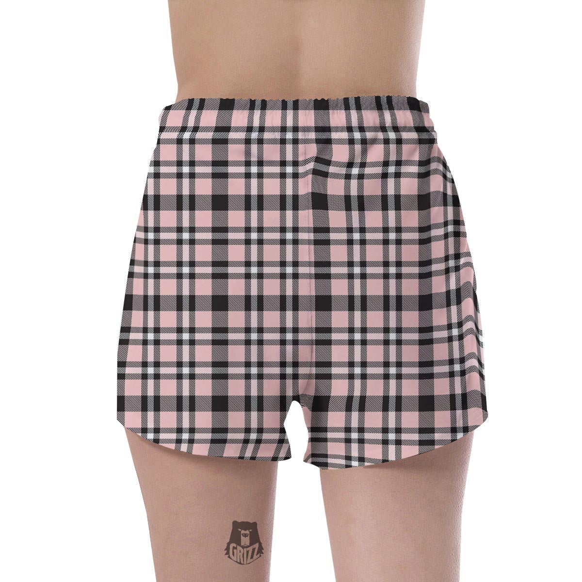 Pink Plaid Tartan Women's Shorts-grizzshop