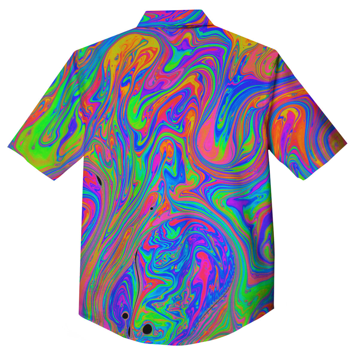 Pink Psychedelic Trippy Neon Green Print Button Up Shirt-grizzshop