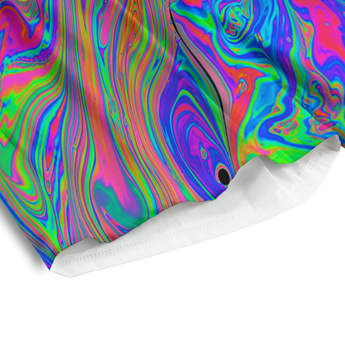Pink Psychedelic Trippy Neon Green Print Men's Athletic Shorts
