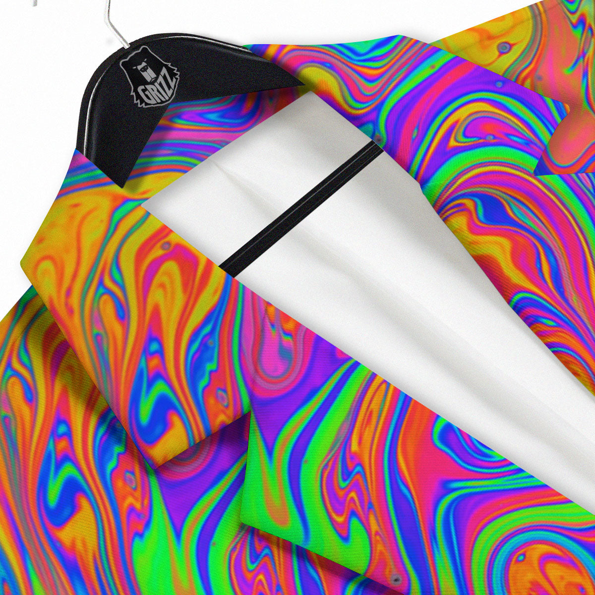 Pink Psychedelic Trippy Neon Green Print Men's Sport Coat-grizzshop