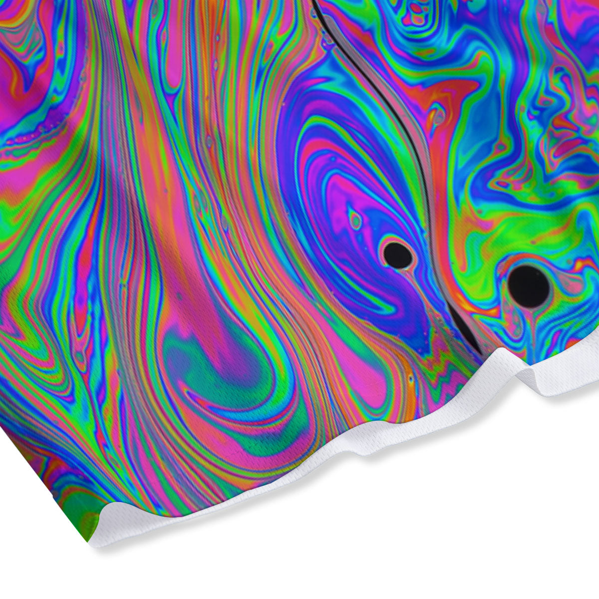 Pink Psychedelic Trippy Neon Green Print Mesh Shorts
