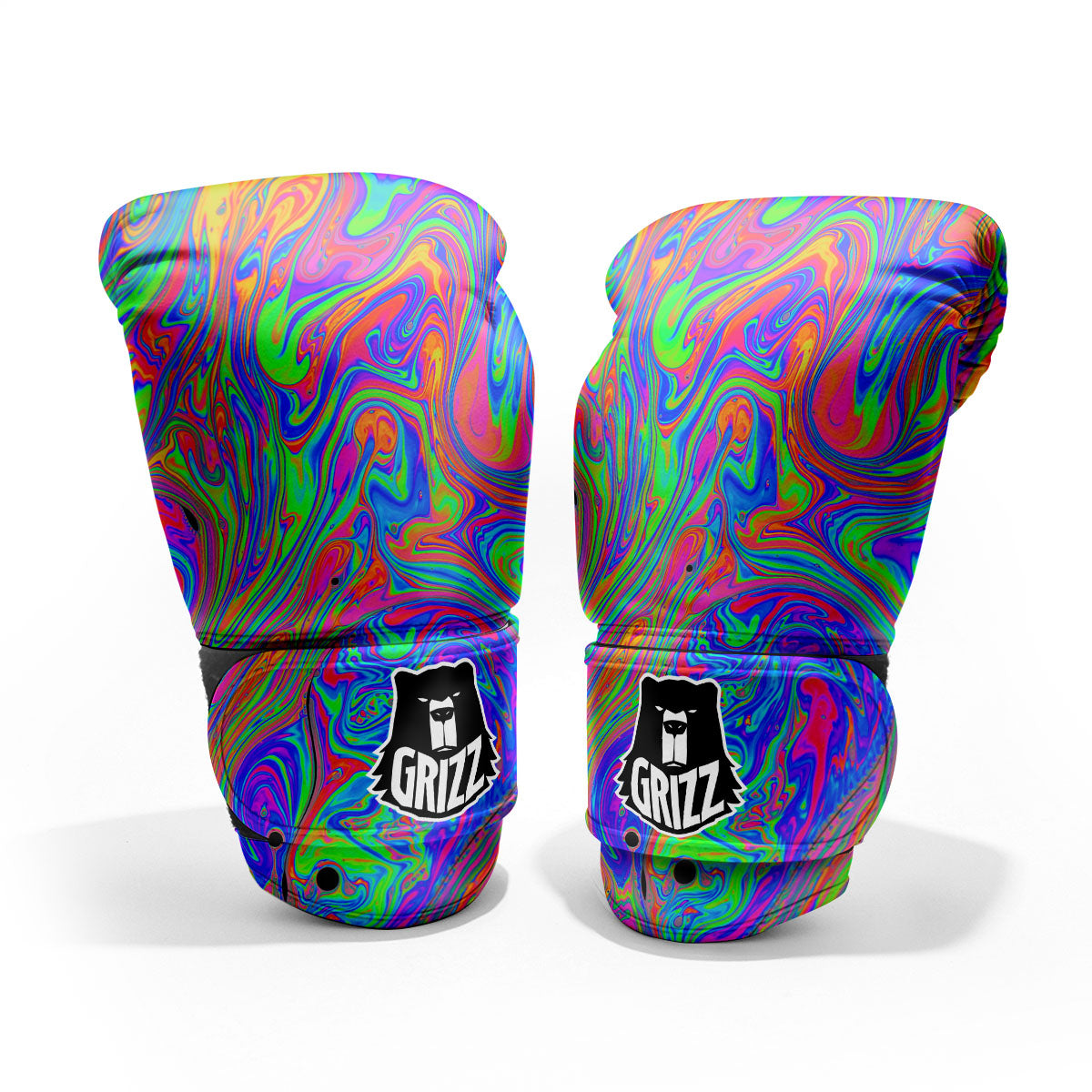 Pink Psychedelic Trippy Neon Green Print Pro Boxing Glove