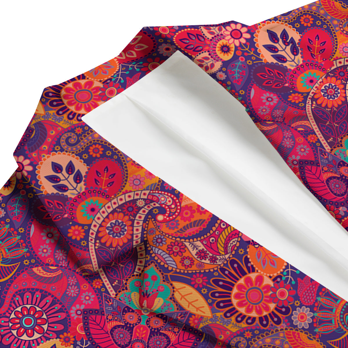 Pink Purple Paisley Men's Blazer-grizzshop