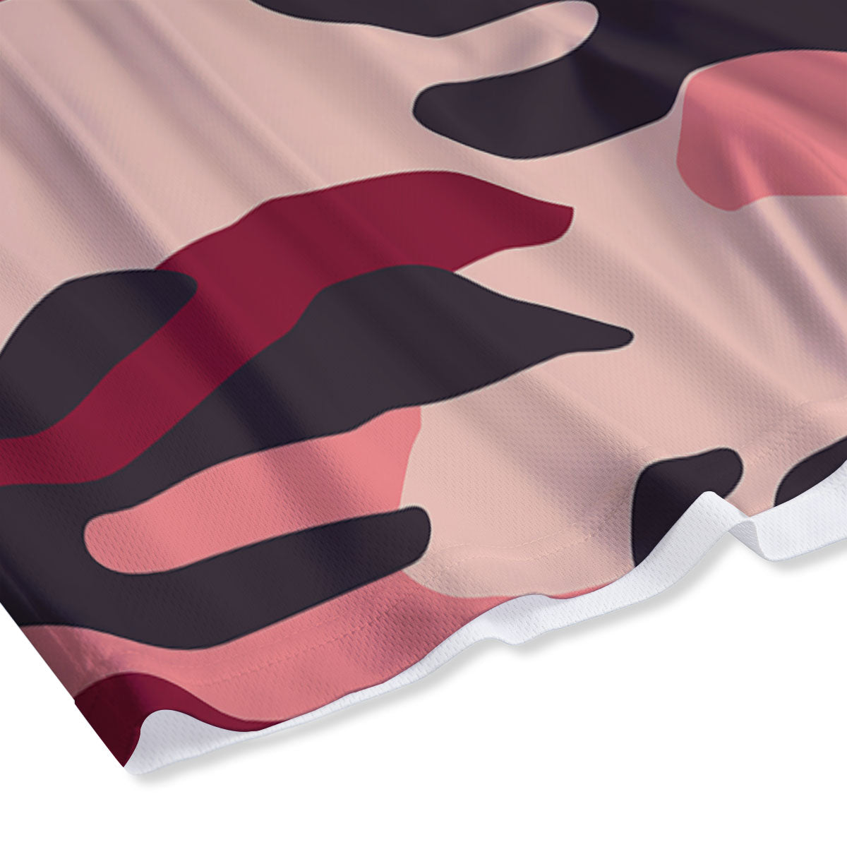 Pink Red And Black Camouflage Print Mesh Shorts