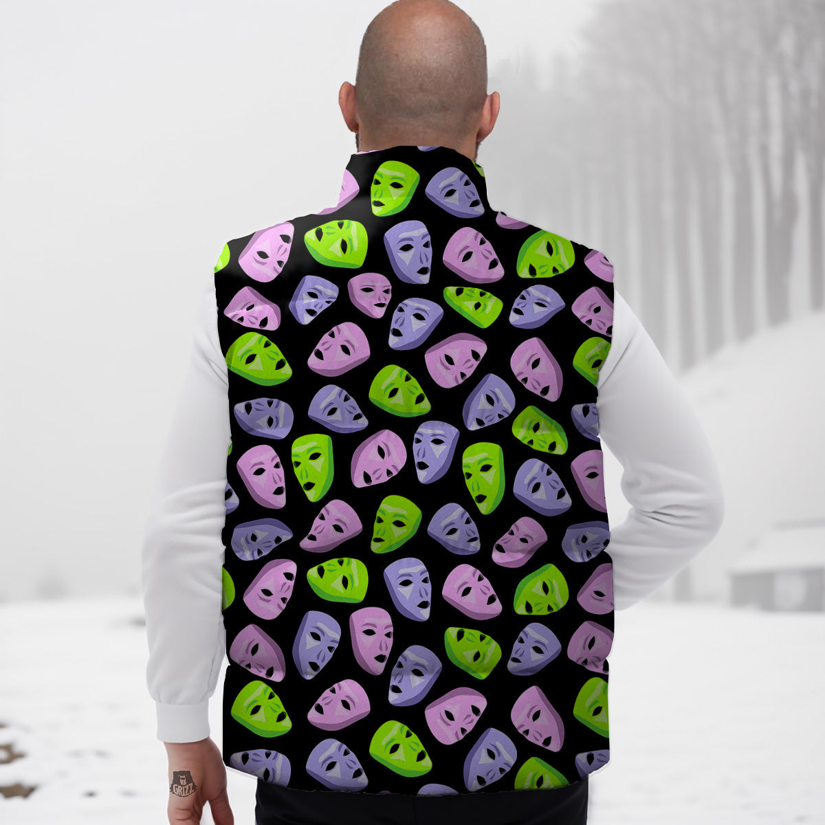 Pink Ribbon Breast Cancer Awareness Print Pattern Down Vest