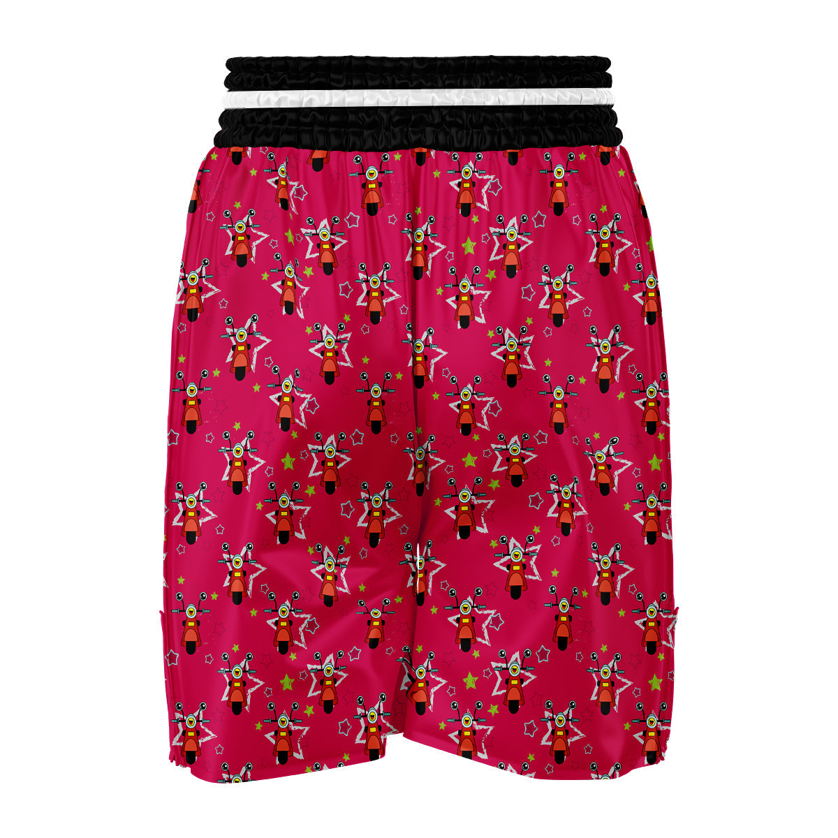 Pink Star Scooter Print Pattern Boxing Shorts-grizzshop