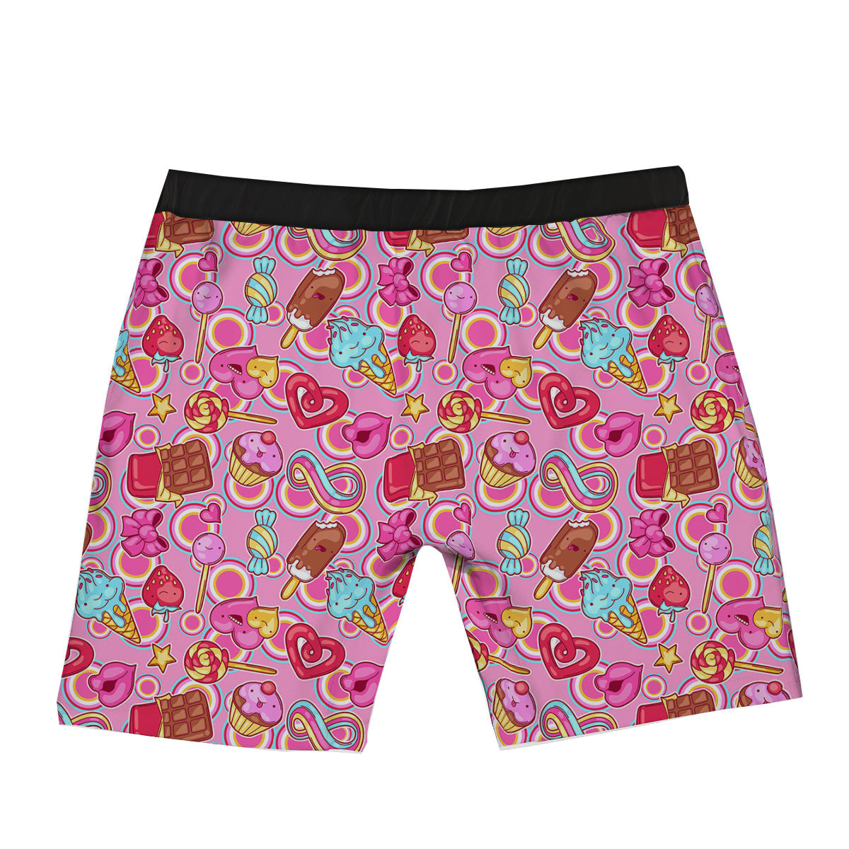 Pink Sweet Candy Print Pattern Boxer Briefs-grizzshop